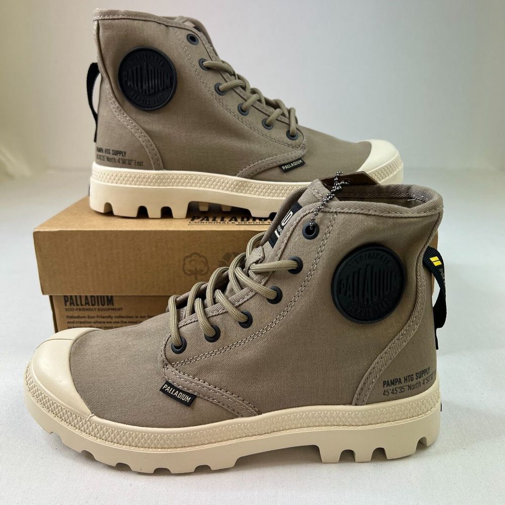 Palladium Mens Pampa Hi HTG Supply Ankle Boots Dune Lace-Up Shoes Sz 5.5M‎ NEW